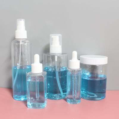 China Eco - Friendly Clear PET Plastic Cosmetic Bottle And Jar Container for sale