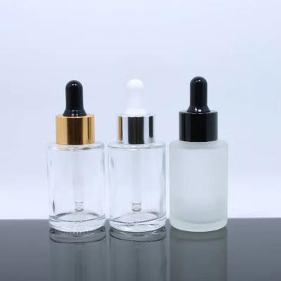 China Cosmeticos 30ml 50ml Luxury Glass Round Base Envases Bottle Liquid Cup Bottle for sale