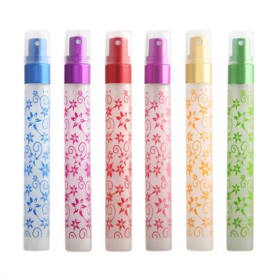 China Cosmetic Refillable Travel Frosted Glass 10ml Perfume Bottles Fine Atomizers Perfume Mist Spray Sanitizer Alcohol Spray Bottle for sale