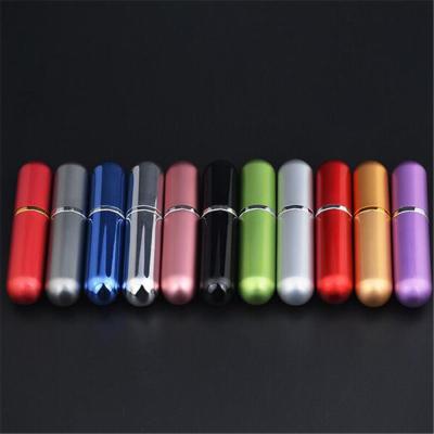 China Pocket Empty 5ml Easy Use Scent Aluminum Perfume Bottle Pocket Perfume Bottles With Pump Sprayer for sale