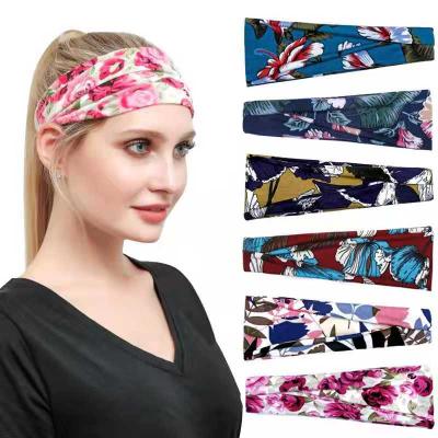 China Fashion Elastic Non Slip Double Slip Anti Slip Sweat Band For Running Sports Yoga Biker Fitness Exercise Recycling Headband for sale