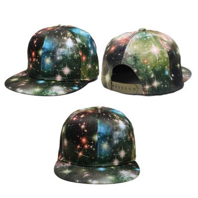 China Wholesale Unisex Adjustable Hat COMMON Hip Hop Bill Brim Baseball Flat Cap Galaxy Snapback Trucker Hat for sale