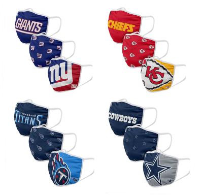 China Nfl Football Washable Adjustable Breathable Sport Team Face Mask Outdoor Sport Mask Party Dustproof Masks Design Adult Size As Picture Wholesale Polyester for sale