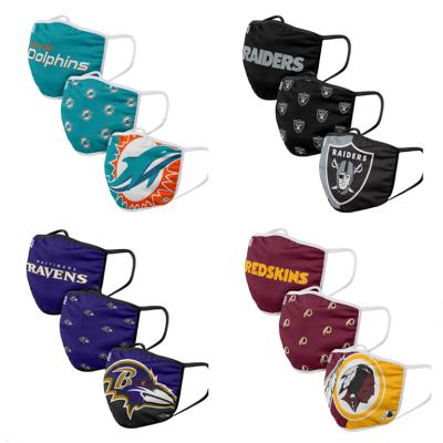 China Nfl Polyester Football Club Reusable Mask Washable Adjustable Breathable Designer Breathable Face Mask for sale