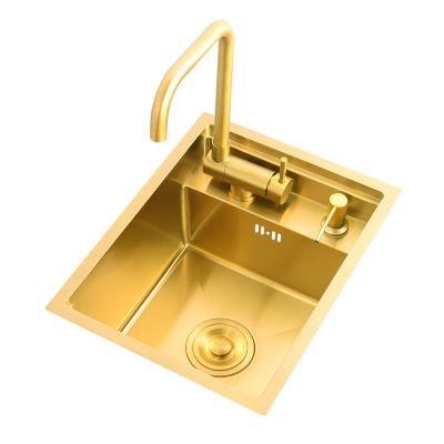 China Factory Price 304 Sink Kitchen Basin Faucet Gold Free Simple Small Size Concealed Manufacturer Style Hotel And Home Popular Uses for sale