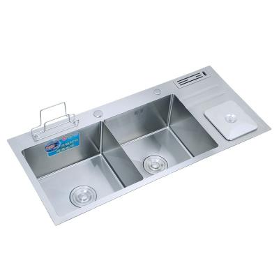 China Without Faucet New Style Kitchen Sink Factory Price High Quality Sliver Color 304 Handmade Manufacturer for sale