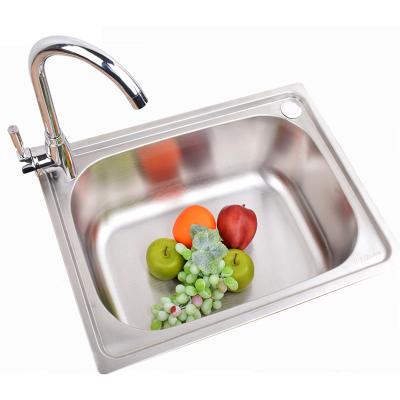 China With Faucet Nano Handmade Brushed Seamless Kitchen Sink 304 Stainless Steel Single Bowl With Drawing Drainer For Home Bar Or Cafe for sale