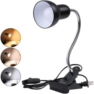 China Modern Flexible Gooseneck Clip On Light With 3 Light Colors Clip Lamp Book Reading Lighting With One Clip for sale