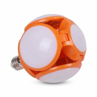 China High Brightness INDOOR Football Folding UFO Light Cool White Lamp E27 40W Distorted Leaf Led Football Foldable Bulb Lamp for sale