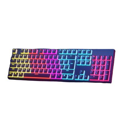 China Anti-ghosting 104 Keys Switch Pudding Green Keytop USB Wired Mini RGB Backlight Gaming Mechanical Keyboard For Tablet Phone for sale