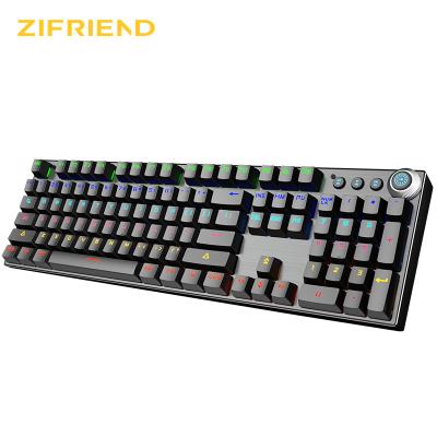 China Wireless Keyboard 104 Keys RGB Waterproof Mechanical Full Size Laptop Gaming Keyboard With Multimedia Function Key for sale