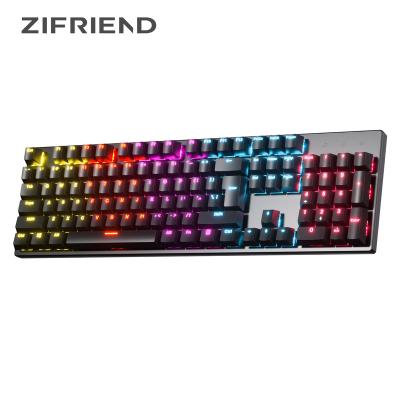 China Best Wireless RGB Wired Keyboard Brown Black Axis 104 Cyan Key Gaming Mechanical Keyboard for sale