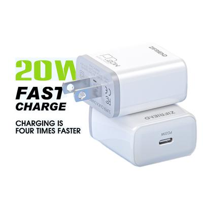 China ZIFRIEND 20W smart watt wall chargers power adapter fast fast charger palladium and qc3.0 for iphone samsung huawei carregador tipo c for sale