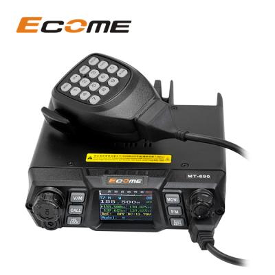 China Sightseeing Ecome MT-690 100w VHF UHF Long Range Car Walkie Talkie Vehicle Mobile Radio for sale