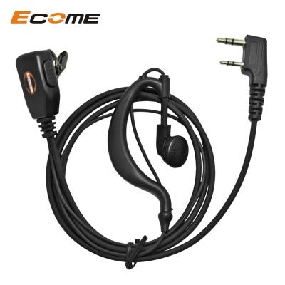 China Ear hook Ecome type K walkie talkie 2 pin 1m two way radio earpiece for kenwood for sale