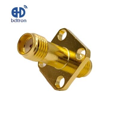 China RF Adapter SMA Female To SMA Female 4 Hole Flange Adapter for sale