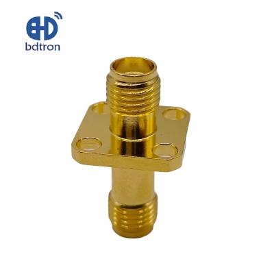 China RF Adapter SMA Female To SMA Female 4 Hole Flange for sale