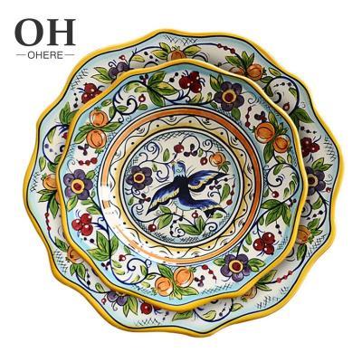 China Ohere New Viable Dinner Dishes Flat Bone China Dinnerware Underlay Color Bone China Luxury Dinnerware Set Turkish Ceramic Dish for sale