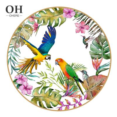 China Viable Wholesale Popular Ceramic Green Parrot New Design Bone China Porcelain Dinner Set New Design Dishes&plates Porcelain Charger Dish for sale