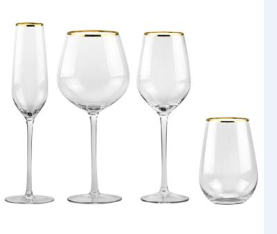 China Country Glassware Set Transparent Champagne Wedding Wholesale Personalized Crystal Cup Glass Premium Wine Glass Set Volume For Party for sale