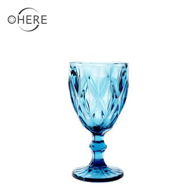 China Luster Texture Red Wine Champagne Glass Restaurant Hotel Ice Cream Cups Colored Viable Colored Yogurt Glass Cup for sale