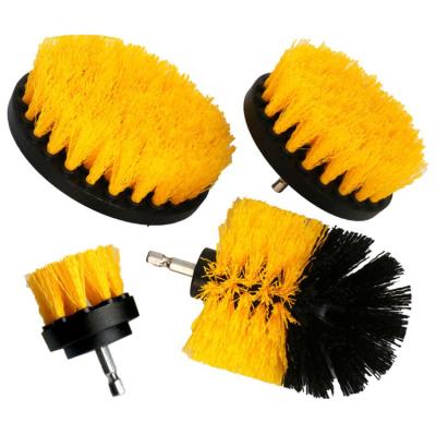 China Cleaning Pads 4 Pieces Cleaning Brush Set-Electric Drill Brush Cleaner Car Used Grouting Floors Bathrooms Kitchens Drill Clean Brush for sale