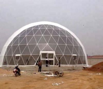 China 16M Durchmesser PVC Geodäsische Kuppelzelt Außenhotel Igloo Partyzelt Große Ausstellungskuppelzelt zu verkaufen