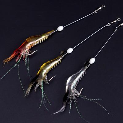 China Soft Shrimp Bait Night Fishing Lures 9cm 6g Simulation With Hook for sale