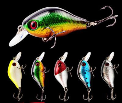 China 5 Colors 6CM/7.8g 3D Eyes Plastic Hard Bait Casting Trolling 0.50m-1.5m Floating Crank Fishing Lure for sale