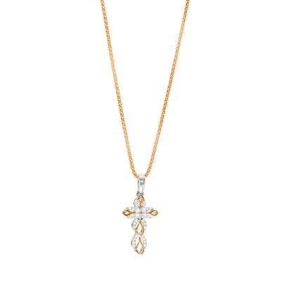 China 18K Gold Enhancement Religious Cross Shape Jesus Christian Jewelry Pendant For Gift Trendy for sale