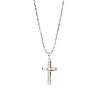 China Religious Popular Design 18K White Gold Initial Cross Shape Personalized Christian Man Jewelery Pendant For Husband for sale