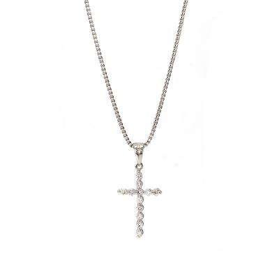 China Dropshipping 18K Religious Gold Bling Glitter Cross Shape Jesus Christian Boyfriend Trendy Chain Pendant Drop For Beautiful for sale