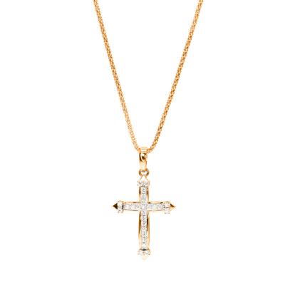 China Adjustable Cross Desk Jesus Christian Jewelry Making Accessories Pendant Best Religious 18K Gold for Easter for sale