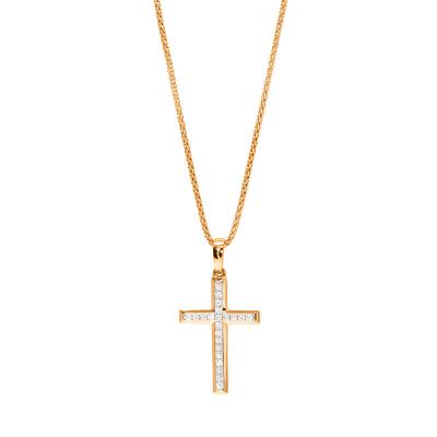 China Religious Made S Day in China 18K Gold Tasty Cross Design Jesus Christian Mather Bisuteria Pendant For Religious Mother' for sale