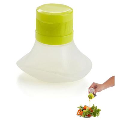 China Sustainable To Go Plastic + Silicone Salad Dressing Container Kitchen Food Storage Containers Dressing for sale