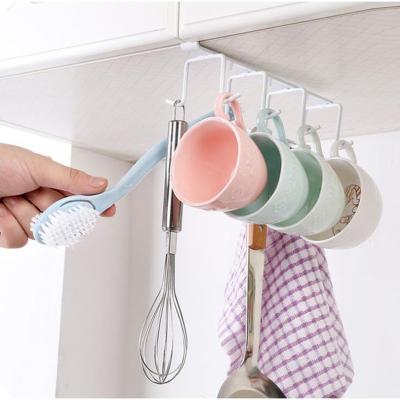 China Kitchen Viable Nail-Free Creative Storage Hanger Wardrobe Rack Buffet Iron Hook Holders for sale