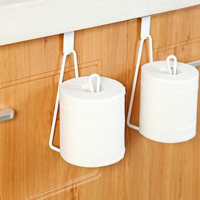 China Viable Door Back Iron Paper Towel Rack Bathroom Paper Towel Holder Collection Rack Shelf Kitchen Bathroom Storage for sale