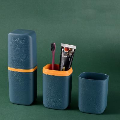 China Camping Storage Cup Modern Portable Travel Organizer Box Case Storage Holder Toothbrush Holder Outdoor Bathroom Accessory for sale