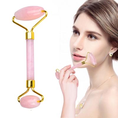 China Face Lift Health Product Rose Quartz Jade Face Massager Roller For Face for sale