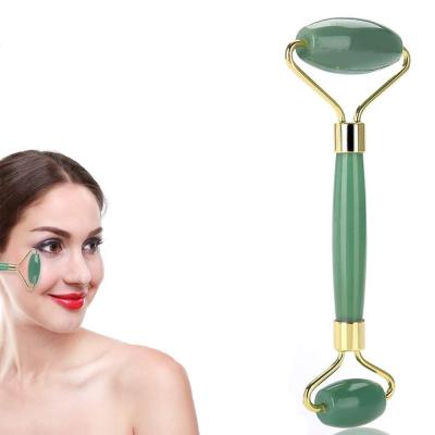 China Whitening Green Aventurine Jade Face Roller, massage jade facial roller for sale