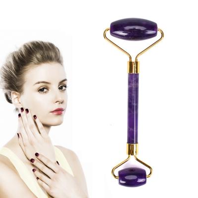 China Whitening High Quality Sale Amethyst Rolelrs Natural Amethyst Jade Roller For Face Massager for sale