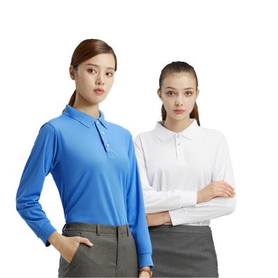 China Wholesale Blank Custom Logo Cotton Polyester Long Sleeve Anti-Shrink Golf Shirt For Women for sale