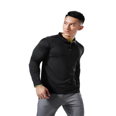 China Anti-Wrinkle Long Sleeve 100% Polyester 230g Full Sleeve Golf Shirt High Quality Custom Logo For Men for sale