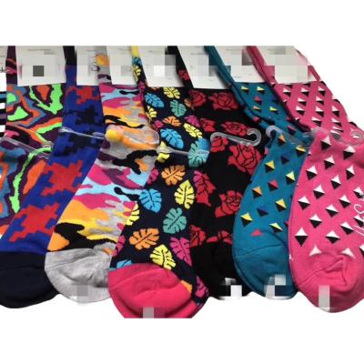 China Sporty Creative Custom Cotton Logo Men Women Socks Tube Popular Skateboard Casual Happy Socks for sale