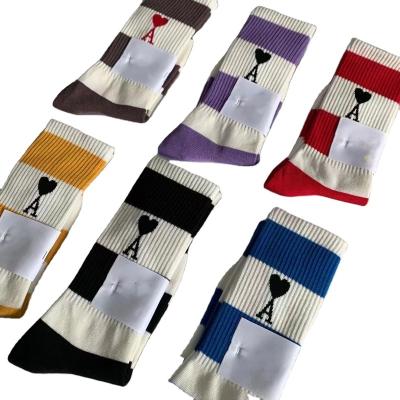 China High Quality Antibacterial OEM 100 Cotton Men's Sports Socks Custom Fashion Crew Leisure Technology Love Street Trend Cotton Socks for sale