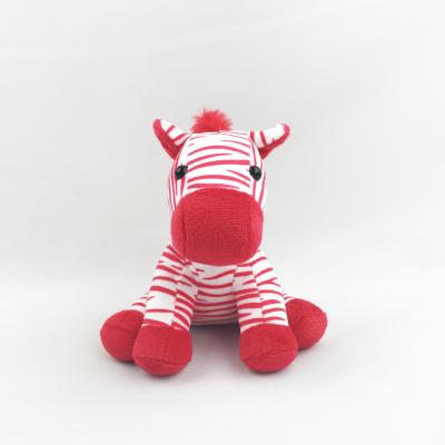 China Safety Stuffed Plush Animals Horse Toy Custom Transfer Printing Red Zebra for sale