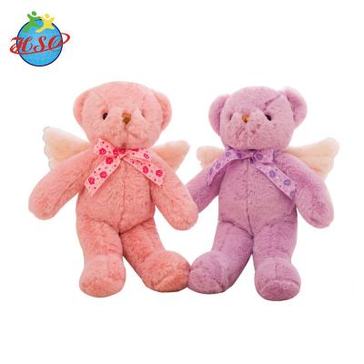 China Eco-Friendly Construction Stuffed Plush Toy Angel Teddy Bear With Angel Wings for sale