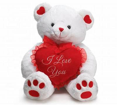 China Valentine's Day Hot Selling Name Embroidery Gift White Color Teddy Bear Plush Toy for sale