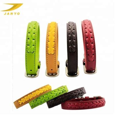 China Viable Janyo Custom Handcrafted Braided Dog Collar for sale