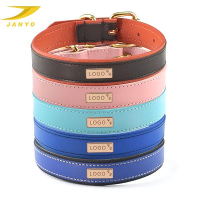 China Viable diy fashion custom logo manufacturers luxury Amazon genuine leather pet dog collar dog collar viable private label for sale